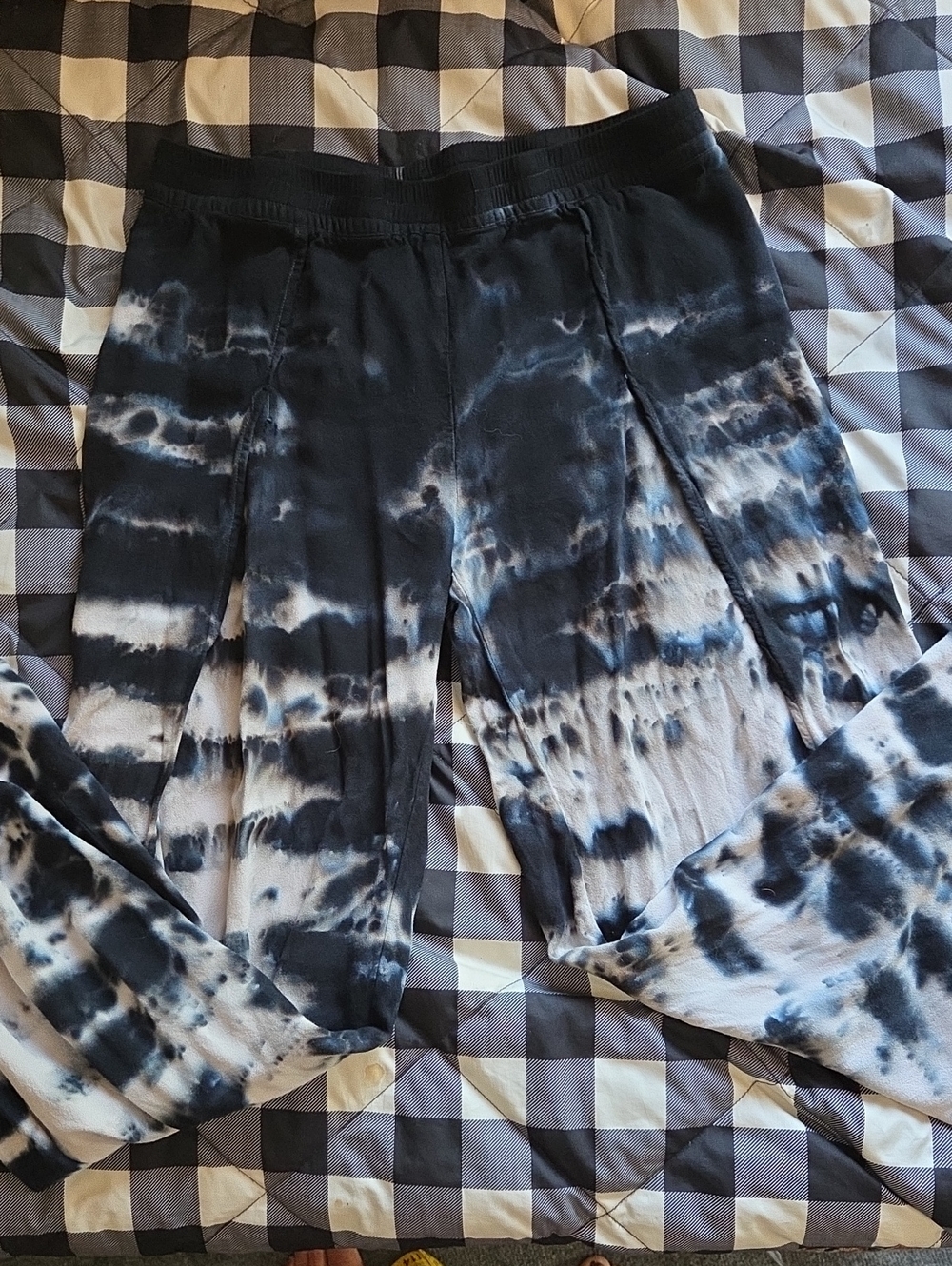 Young Fabulous & Broke Tie-Dye Black and White Wide-Leg Bottoms